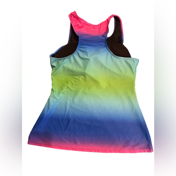 Modest Colorful racerback tankini set with boy shorts bottoms size medium NWT - Picture 6 of 6